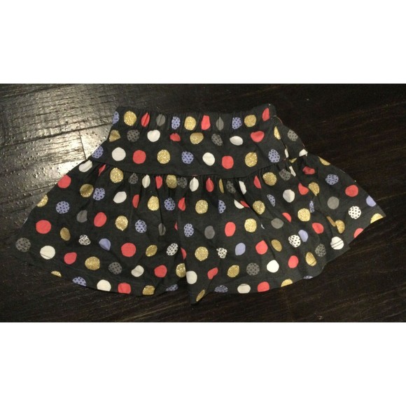 NWT Toddler Girl 2T 24 Month Polka Dot Skort Skirt JUMPING BEANS Sparkle Gold - Picture 2 of 2